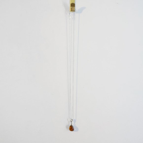 Sterling Silver Amber Necklace - Picture 2 of 2